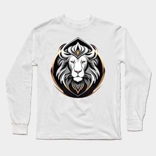 white lion face logo Long Sleeve T-Shirt